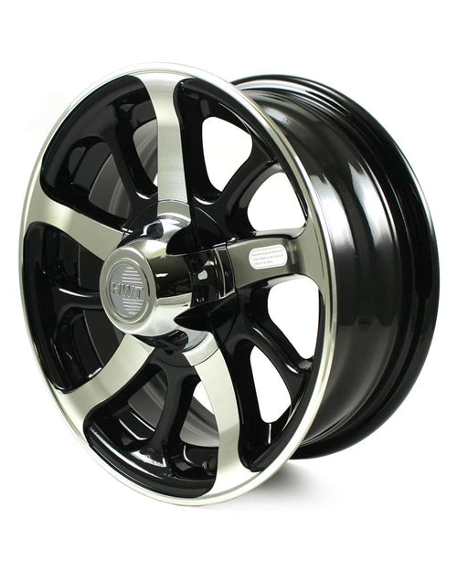 14X5.5 5-Lug on 4.5  Aluminum Series 08 Trailer Wheel - Black Inlay - 845545B