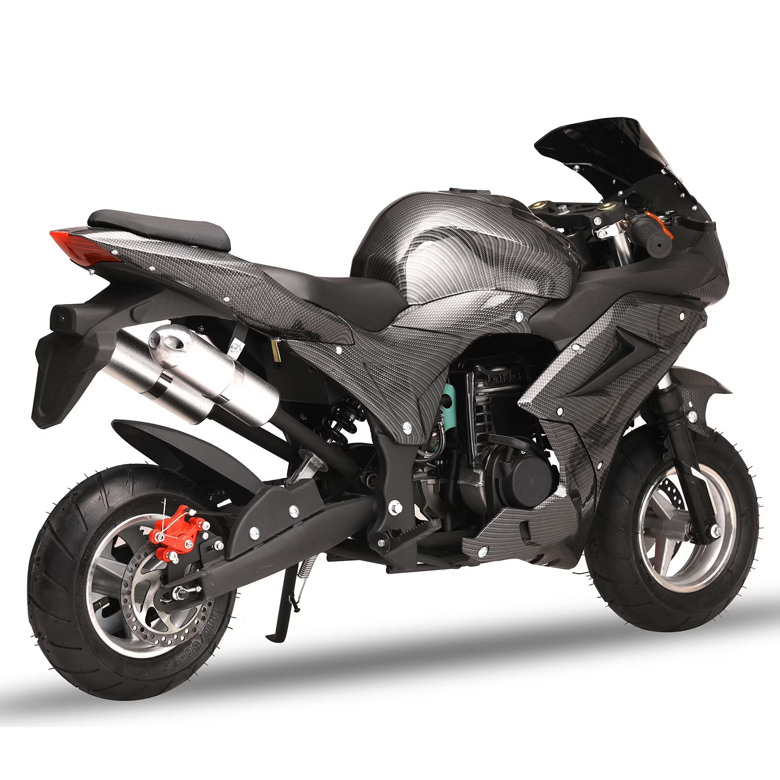 Nanly Kids Dirt Bike, 49cc 2-Stroke Gas Power Motorcycle Off Road Mini Motorcycle Children Pocket Motocross with Front Rear Disc Brakes and Dual Headlights Racing Max Speed 25MPH