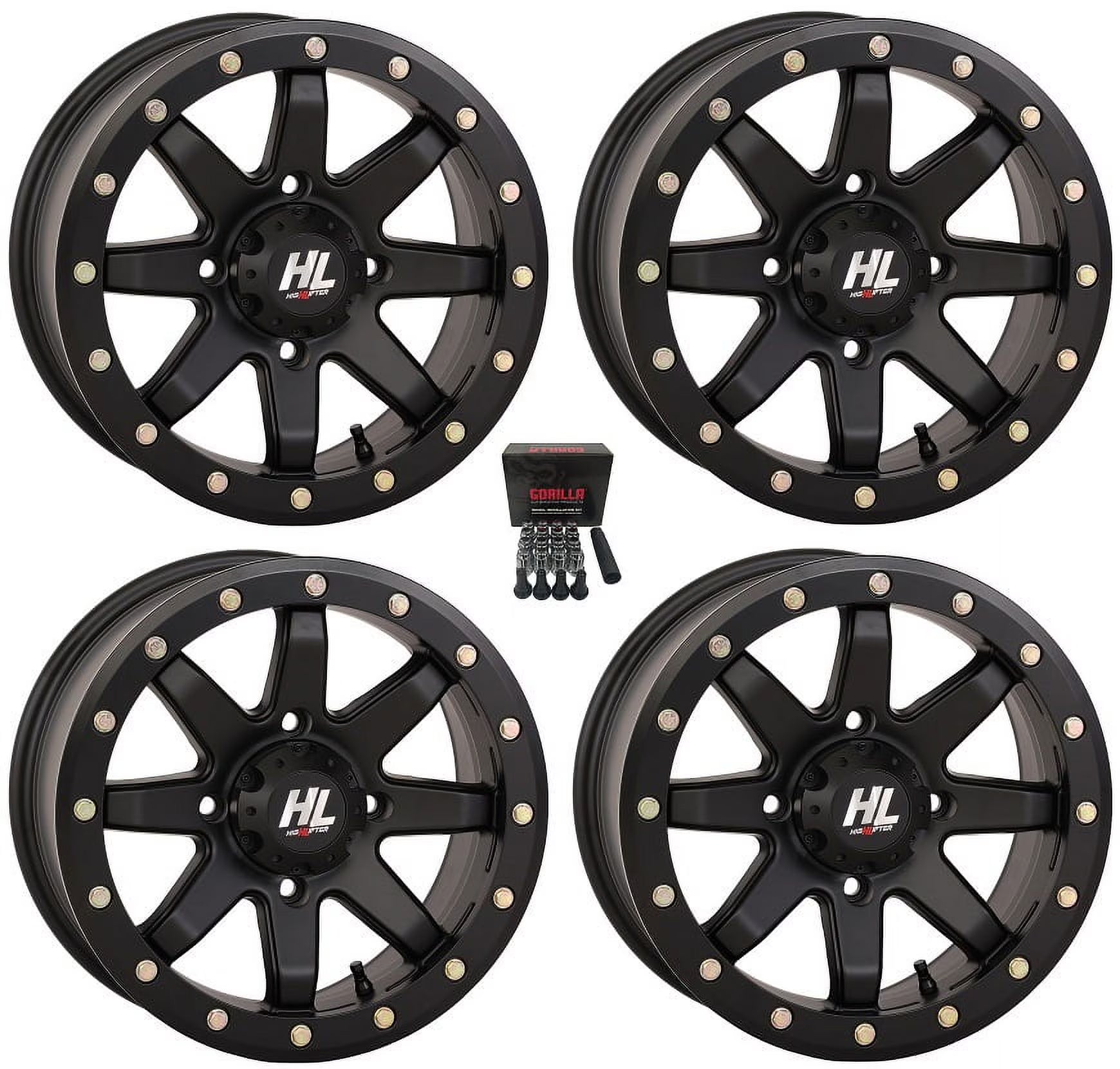 High Lifter by STI HL9 Beadlock 14x10 Wide Wheels Black Can-Am Commander Maverick Renegade Outlander Defender