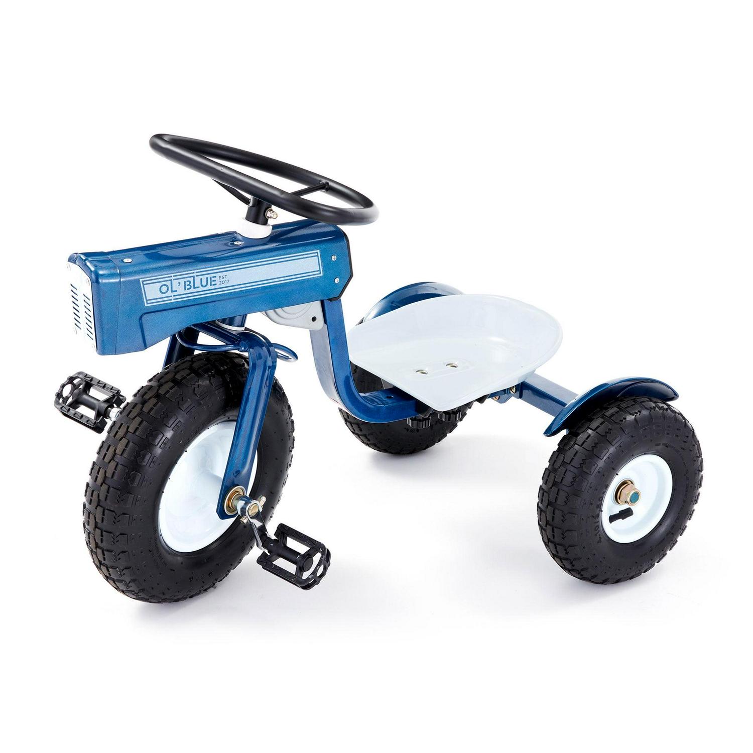 Tricam Ol- Blue Tractor Tricycle. 22¡å Steel Toddler Bike Kids Ride On Toy