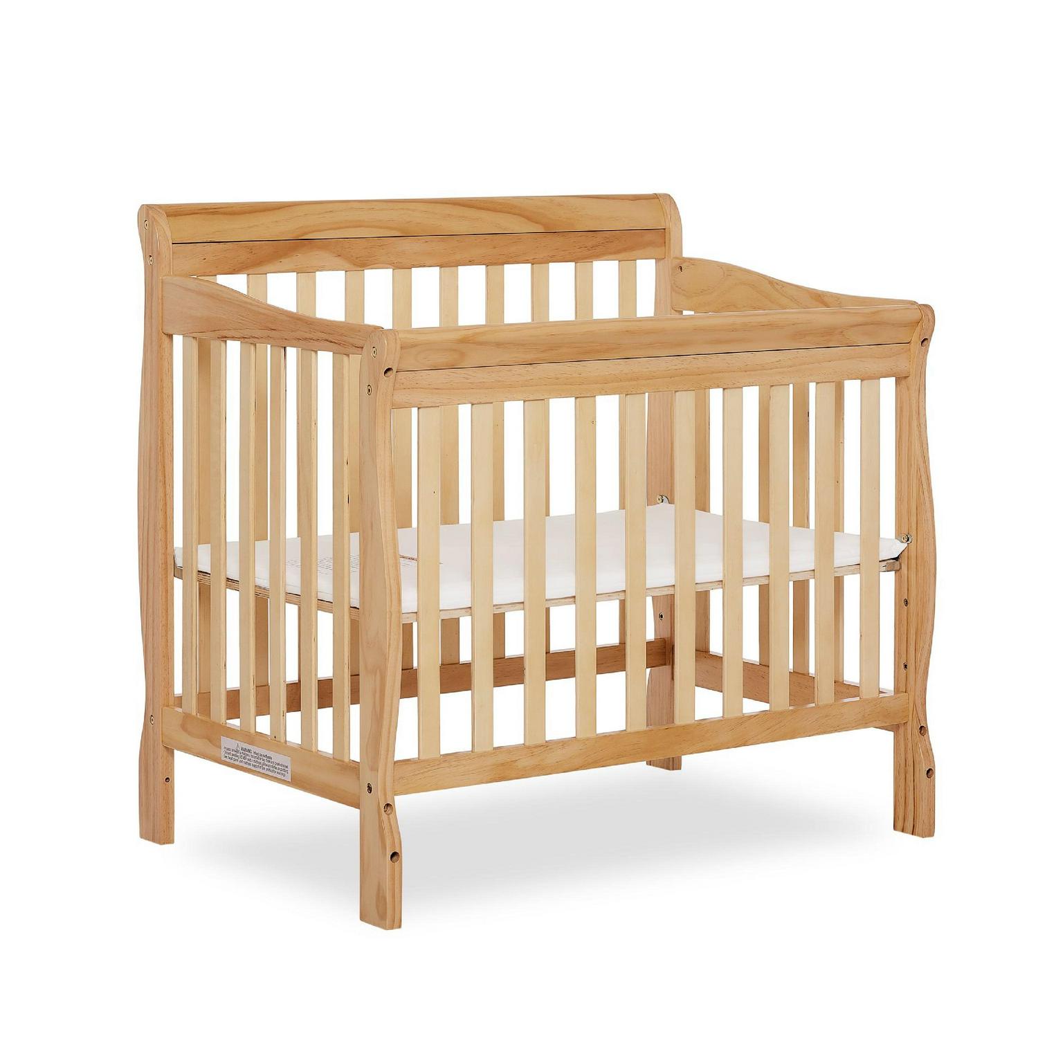Dream On Me Aden 4-in-1 Convertible Mini Crib In Natural. Greenguard Gold Certified