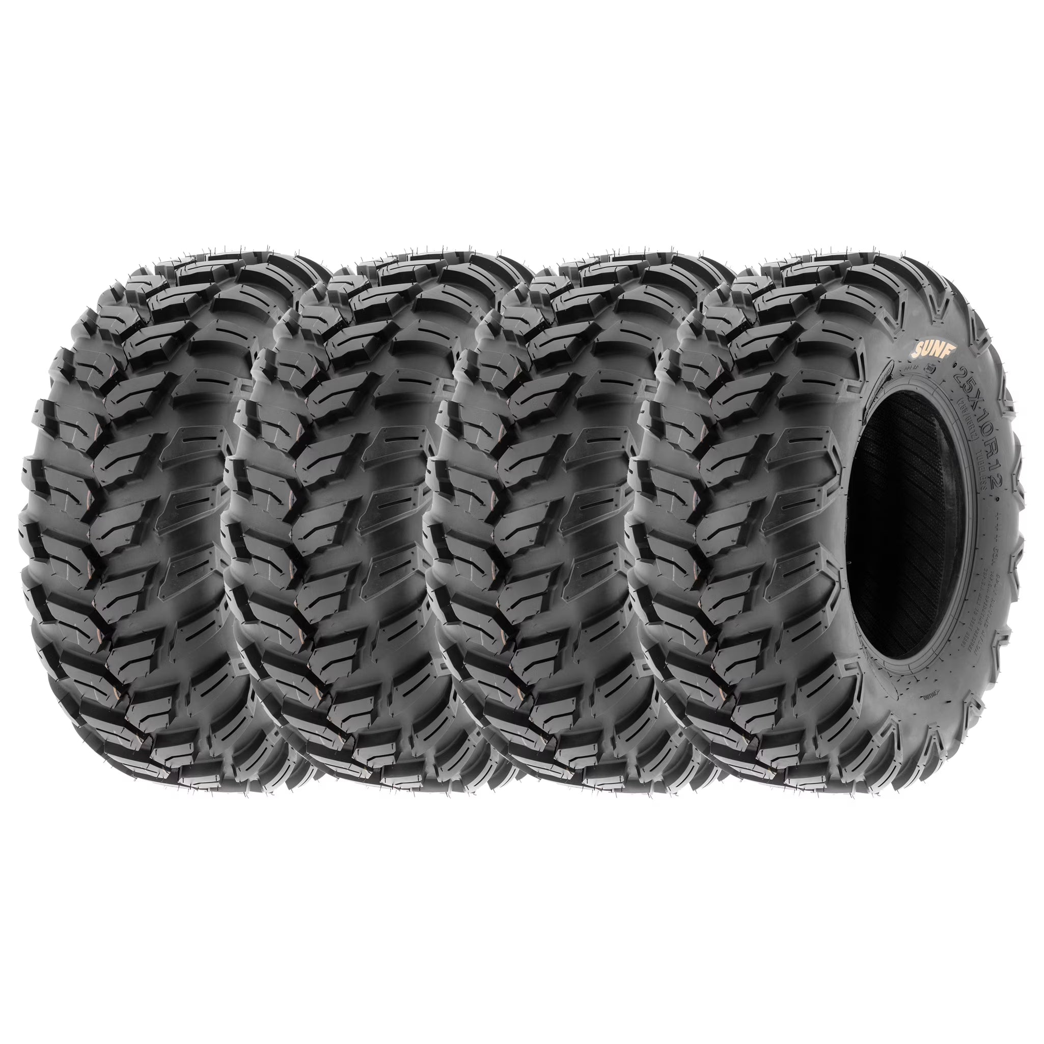 SunF All Terrain ATV UTV Quad Tires 25x10-12 6PR A043 (Set of 4 )