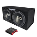 Crunch 2 Channel Car Audio Amplifier & MTX 12 In Dual Loaded Subwoofer Box