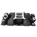 FGJQEFG Airgap Intake Manifold High Rise Dual Plane Compatible with SBC Chevy 350 400 Black