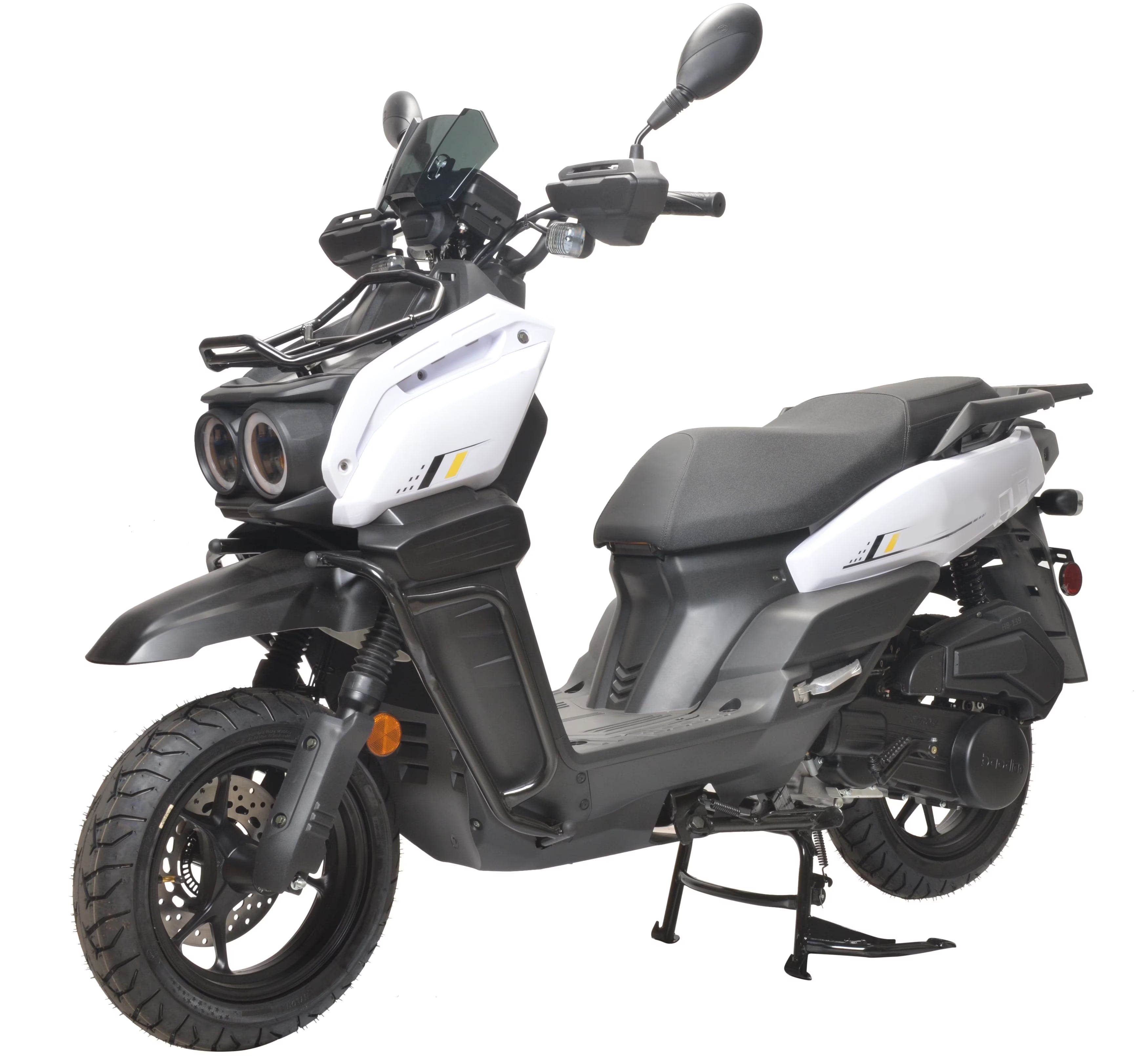 HHH Tank 150 Moped Gas Scooter 150cc Motorcycle Automatic Adult Bike with 12  Aluminum Wheels-White