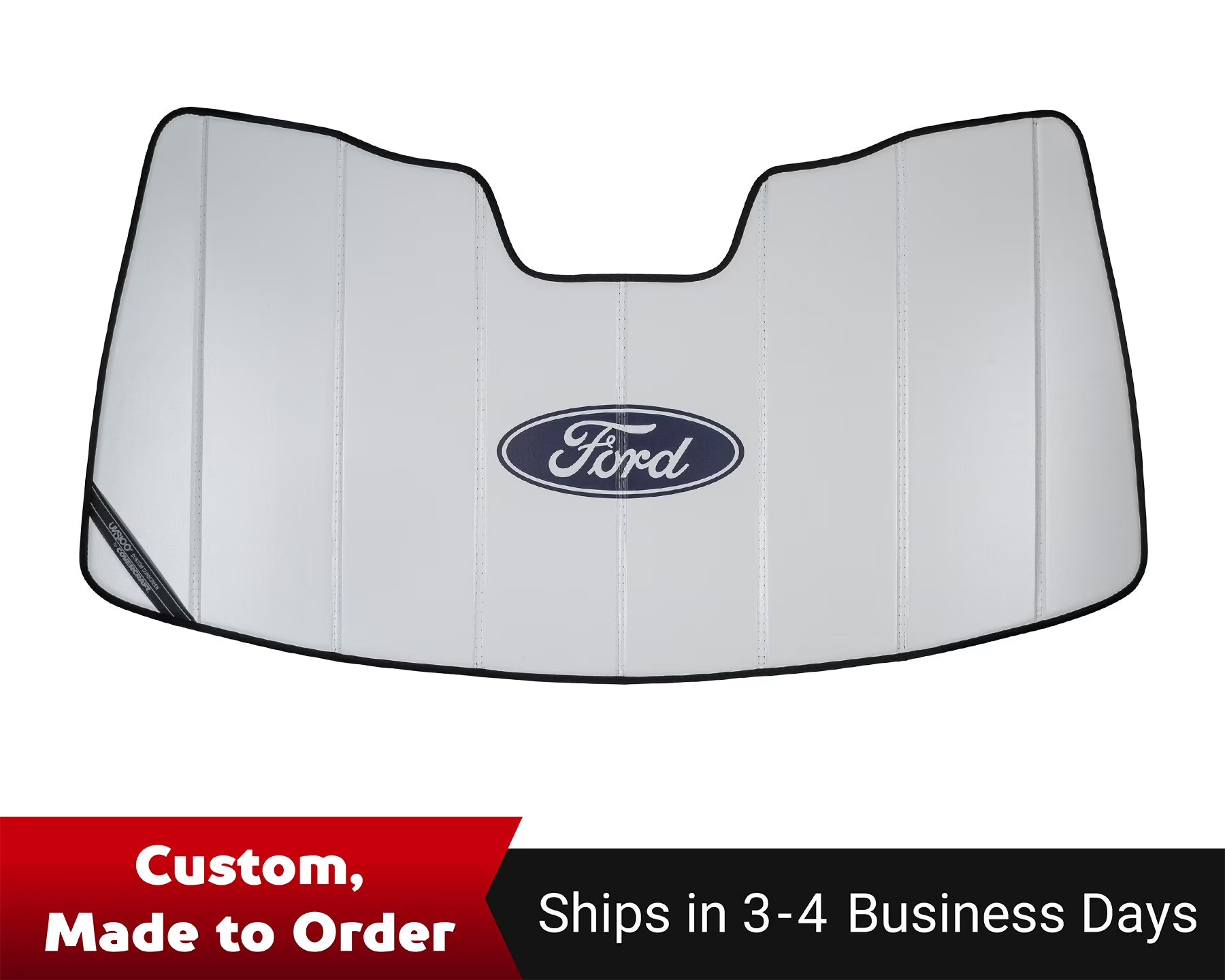 Covercraft UVS100 Premier Series Custom Sunscreen with Ford Blue Oval Logo for Ford Models | UFP11475WH | White