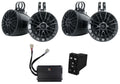 4) Rockville UT65B UTV/ATV 6.5  Tower Speakers+MB Quart Amp+Bluetooth Controller