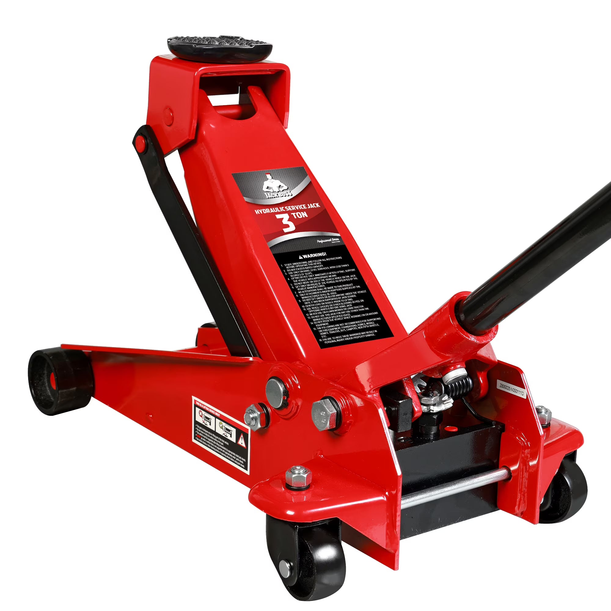 JACK BOSS Floor Jack 3 Ton Capacity Fast Lift Service Jack Steel Heavy Duty Hydraulic Car Jack,W83025