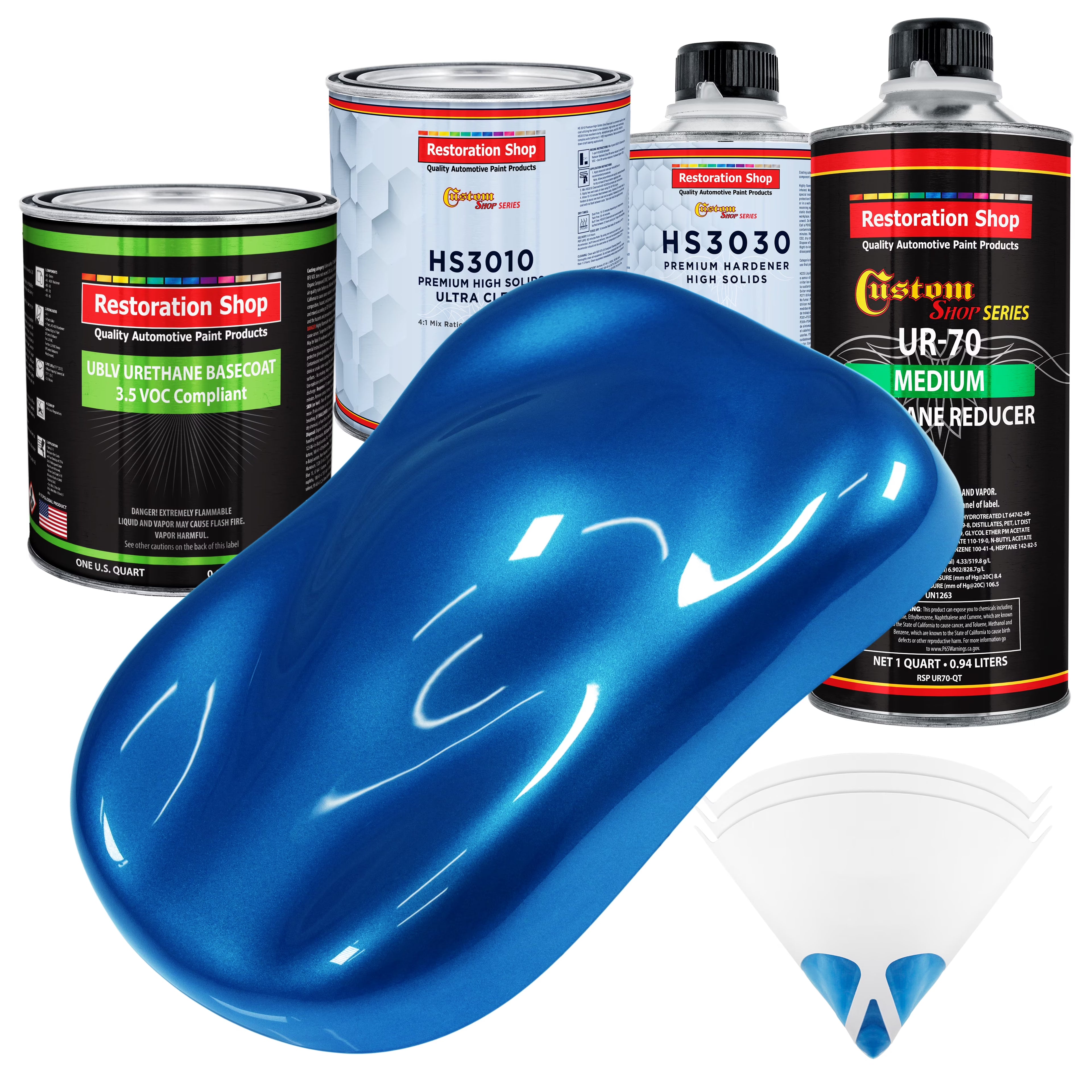 Viper Blue Pearl Premium Quart Kit Low VOC URETHANE BASECOAT Car Auto Paint Kit