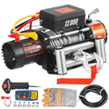 KFFKFF Truck Winch 12000Ibs Electric Winch 85ft/26m Steel Cable 12V Power Winch Jeep Winch with Wireless Remote Control and Powerful Motor for UTV ATV & Jeep Truck and Wrangler in Car Lift