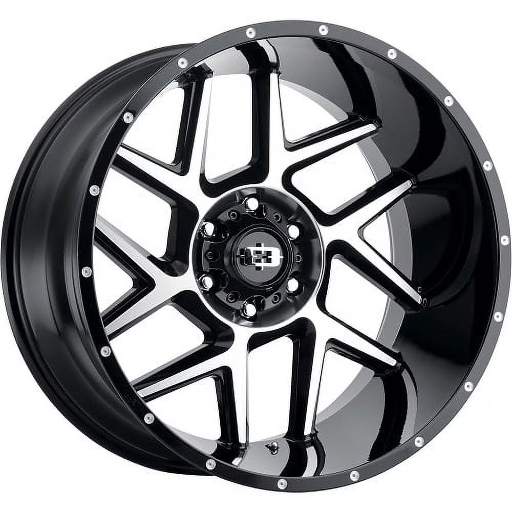 24x12 Vision Off-Road 360 Sliver Black Machined Wheel 8x6.5 (-51mm)