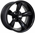 Godfather - 14 Inch Aluminum Golf Cart Wheel 14x7 | 4-4 Bolt | 3:4 Offset (Gloss Black)