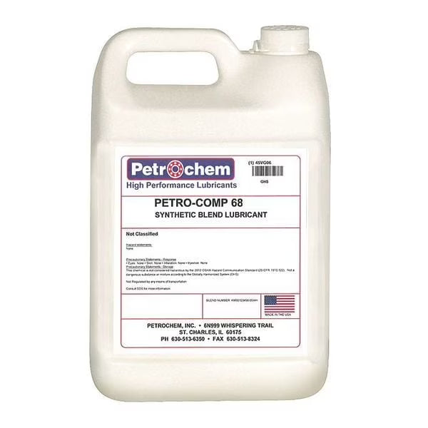 Petrochem Compressor Oil, 1 gal, Jug, 20 SAE Grade PETRO-COMP 68-001