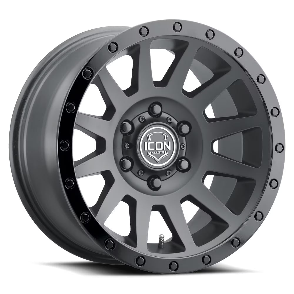 18x9 Icon Alloys Compression Satin Black Wheel 5x150 (25mm) Fits select: 2007-2021 TOYOTA TUNDRA, 2013-2021 LEXUS LX