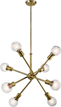 43118NBR-Kichler Lighting-Armstrong - 8 Light Large Chandelier - with Contemporary inspirations - 26 inches tall by 30 inches wide-Natural Brass