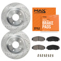 Max Advanced Brakes - Brake Kit for 2017 2018 2019 2020 2021 Honda CR-V Rear Replacement Cross Drilled Disc Brake Rotors and Ceramic Brake Pads
