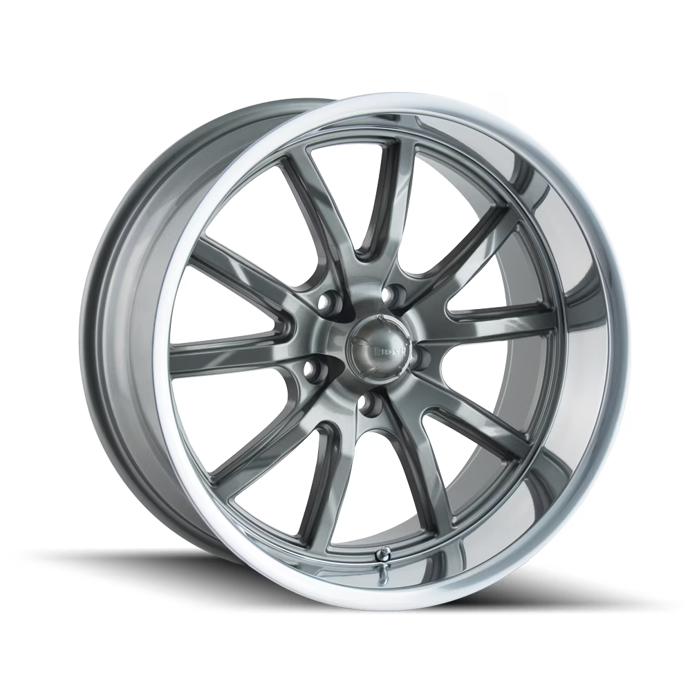 Ridler 650 18X9.5 5X127 0Et 83.82Cb Grey/Polished Lip