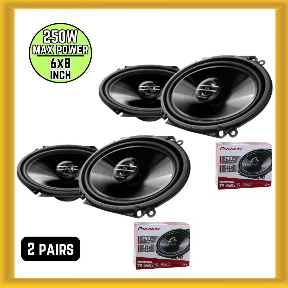 Pioneer TS-G6820S 6x8  2-way 30mm Tweeter Car Coaxial Speakers 250W each 2 PAIRS