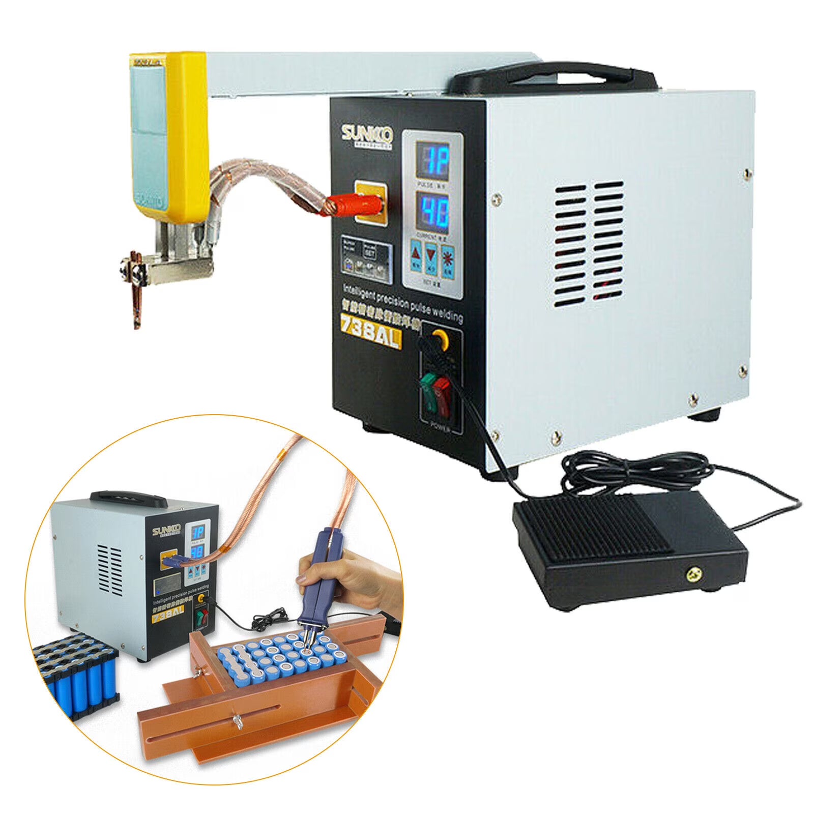 SUNKKO 738AL Pulse Spot Welder Welding Soldering Machine with Pen for Battery Packs