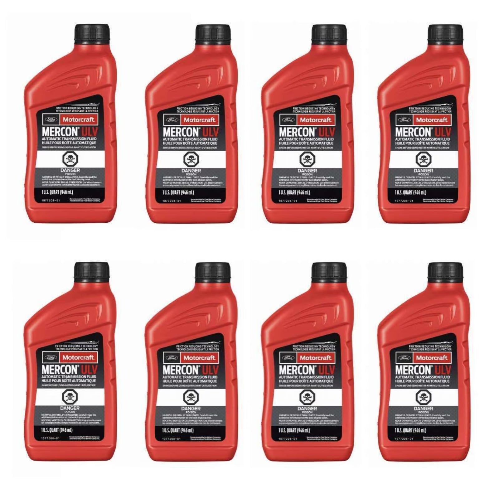 8 Quarts Auto. Trans. Fluid Genuine FORD MOTORCRAFT MERCON ULV MPN #XT-12-QULV
