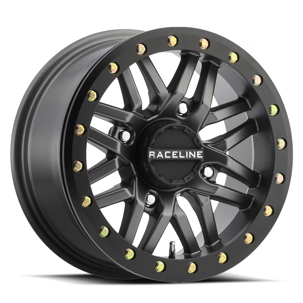 14  Gun Metal With Black Beadlock Ring A91G Ryno Wheel by RaceLine A91G-47037-52