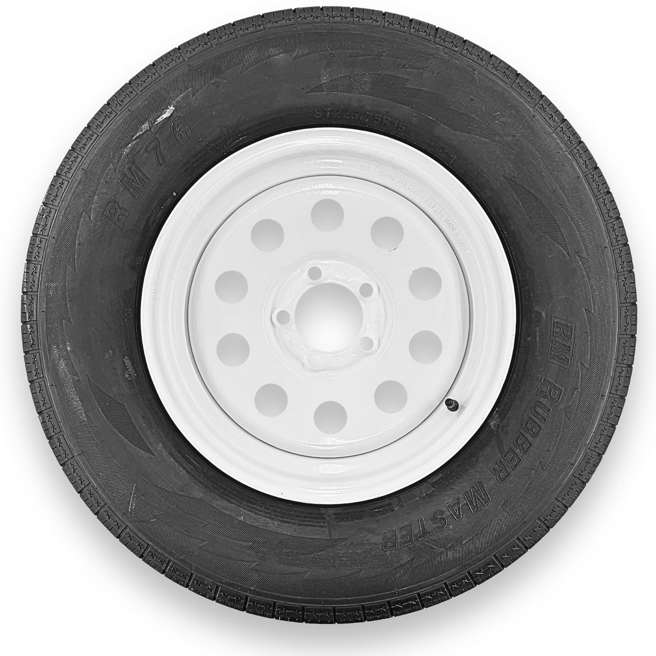 RubberMaster ST225/75R15 10 Ply Highway Rib Tire and 6 on 5.5 Modular