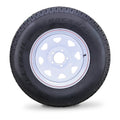 ROCKMAN Trailer Tire Wheel Assembly ST205/75R14 8-Ply D 105M 5 Lug on 4.5  PCD White Spoke Rim