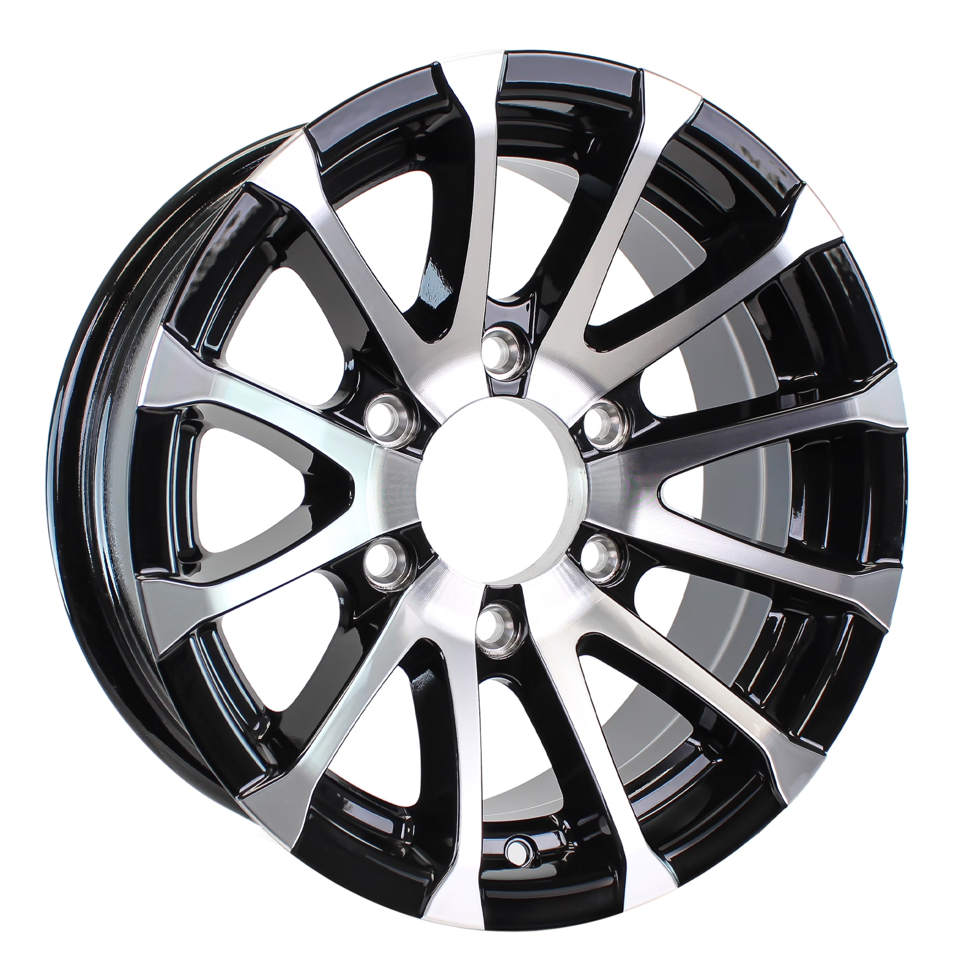 eCustomrim Aluminum Trailer Wheel 16X6 16  Avalanche Black 6 Lug On 5.5  Center Rim