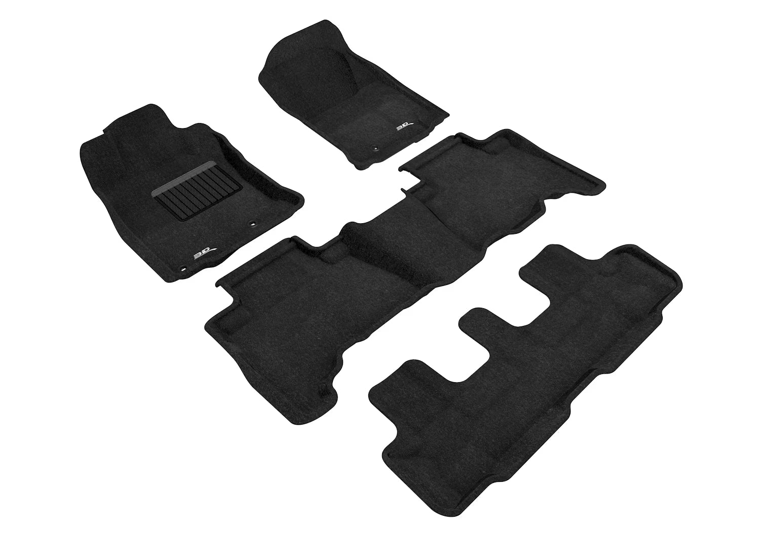 3D MAXpider Custom Fit Elegant Floor Mat (Black) for 2013-2021 Toyota 4RUNNER - 1ST Row 2ND Row 3RD Row
