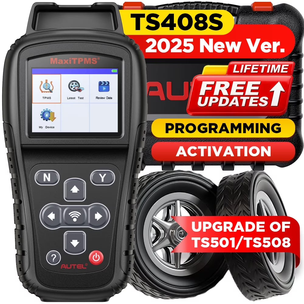 Autel MaxiTPMS TS408S, TPMS Relearn Tool Updated of TS401 TS408, OBD II Scanner, Read & Clear TPMS DTCs Relearn, Activation, TPMS Reset, Read Clear DTCs, Smae as TS501 TS601