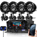 GoHawk TS3-Q Motorcycle Bluetooth 4 Speakers Handlebar Mount MP3 Music Player Sound Audio Stereo Amplifier System ATV USB Micro SD FM Radio
