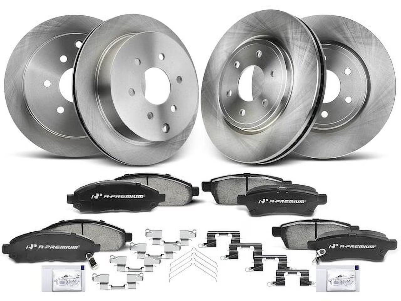 Brake Pad and Rotor Kit 12 - Compatible with 2005 - 2019 Nissan Frontier 4.0L V6 2006 2007 2008 2009 2010 2011 2012 2013 2014 2015 2016 2017 2018