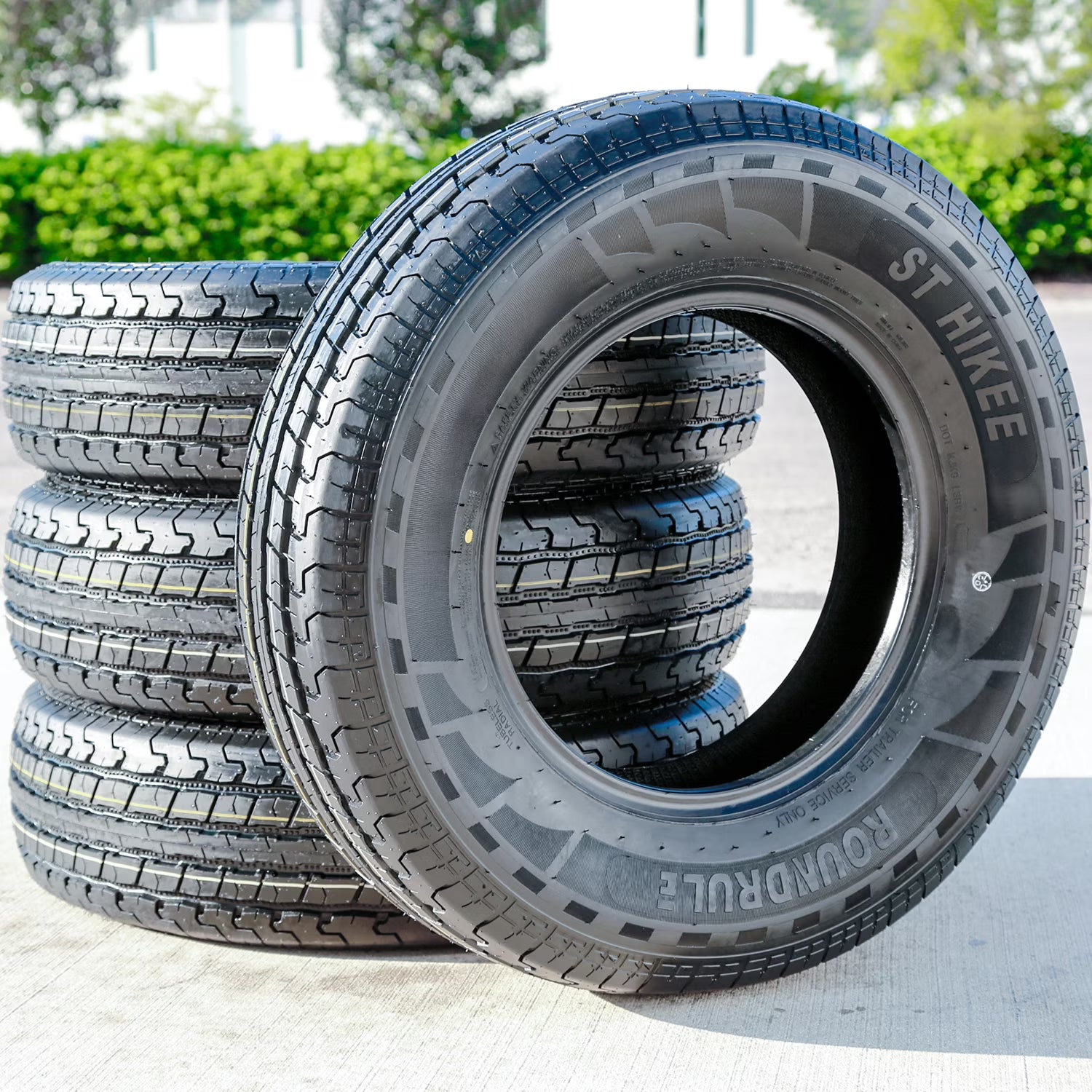 Set of 4 Roundrule ST Hikee Semi-Steel ST205/75R15 205/75R15 107/102L D 8 Ply Trailer Tires