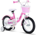RoyalBaby Chipmunk Girls Kids Bike Bicycle with Basket Training Wheels 14 Inch Lollipop Pink