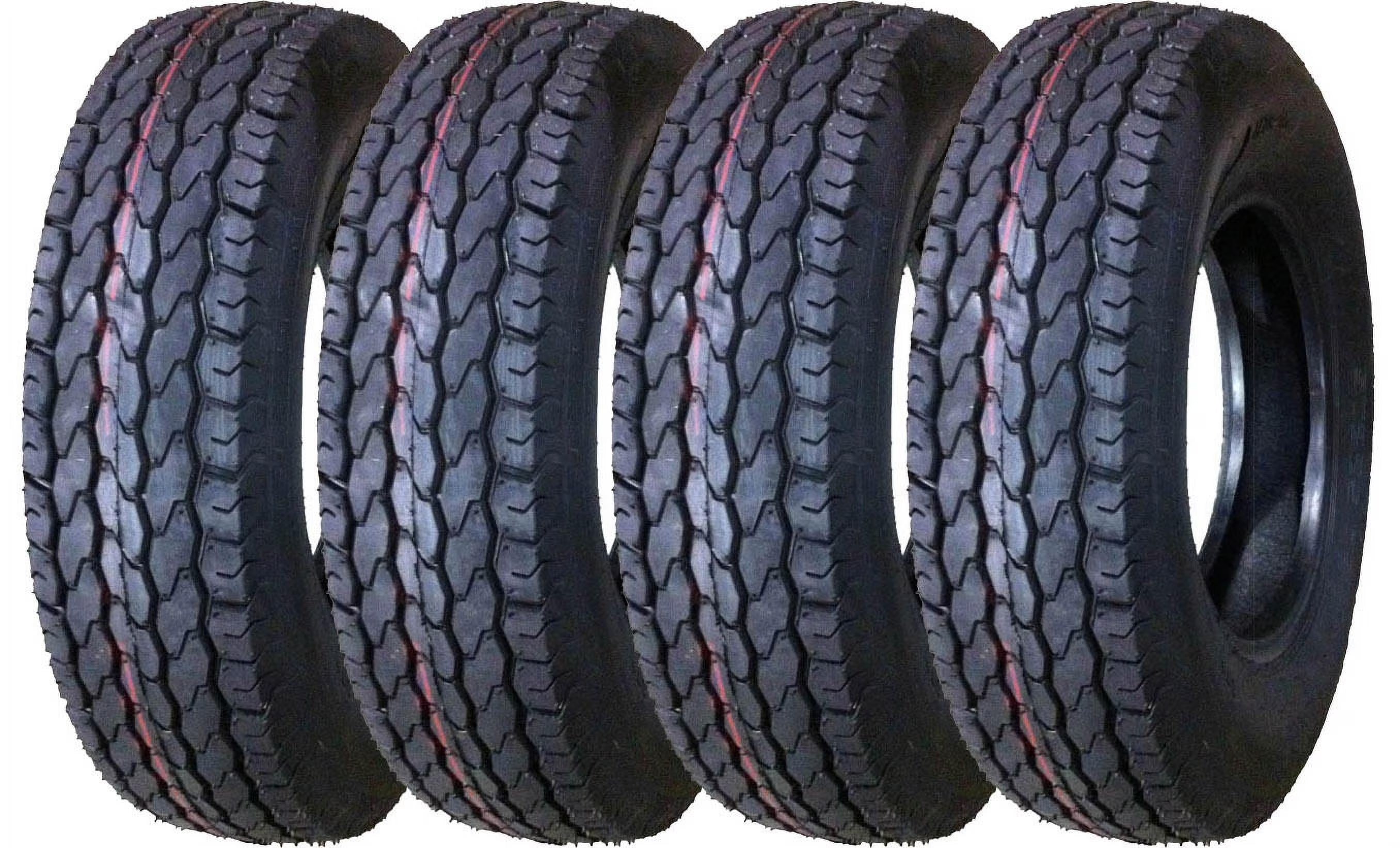 Free Country New Premium Trailer Tires ST225/75D15 Bias Deep Tread - 11022, Set 4