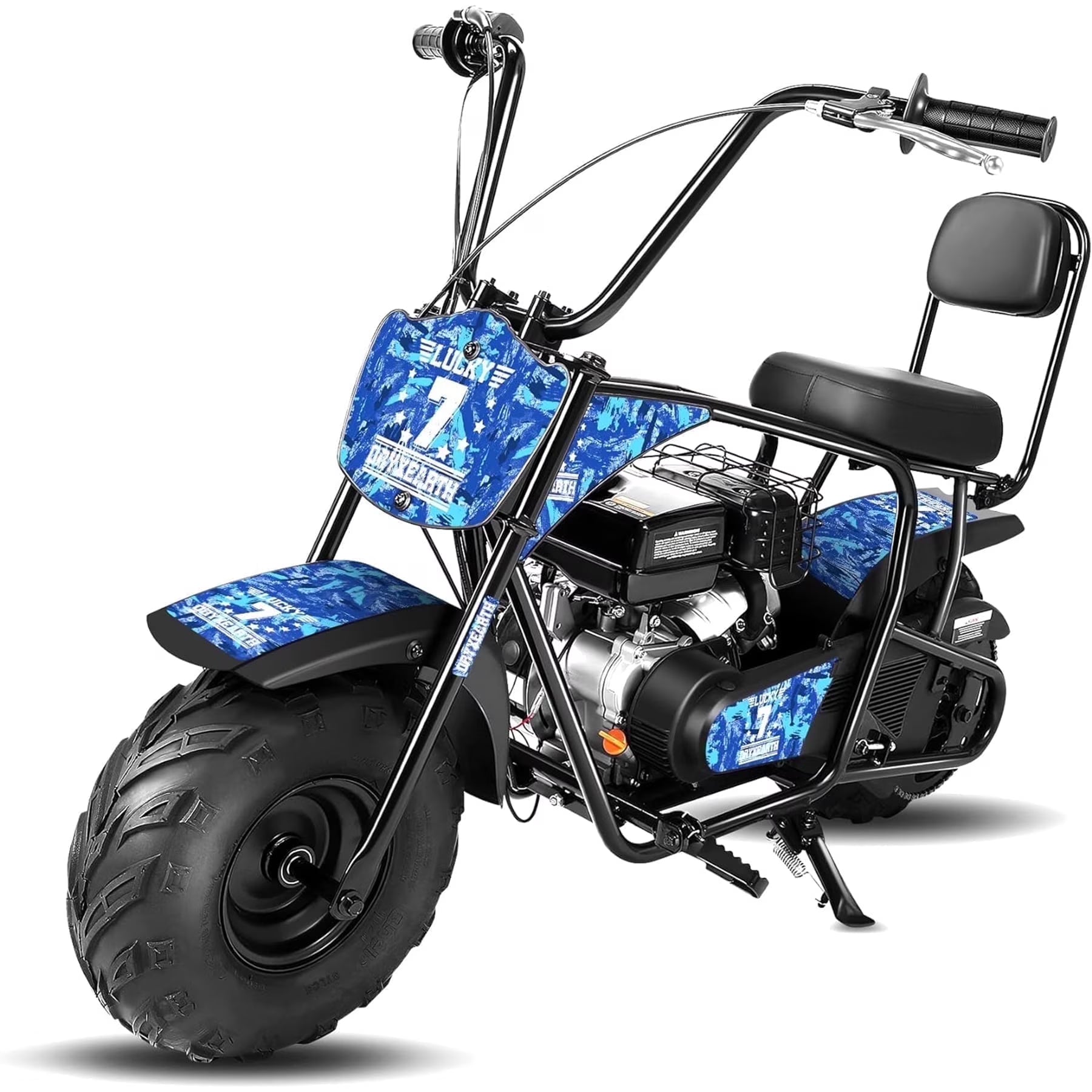 Oryxearth Mini Bike Gas Powered, 99cc Dirt Off Road Trail for Adults, 4-Stroke, 0.32gal, Blue
