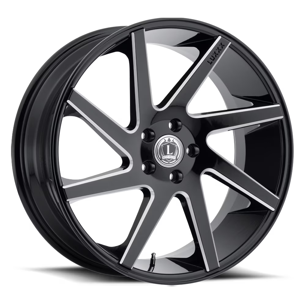 LUXXX ALLOYS 8 26X10 6X139.7 30ET 78.1CB GLOSS BLACK MILLED WHEEL