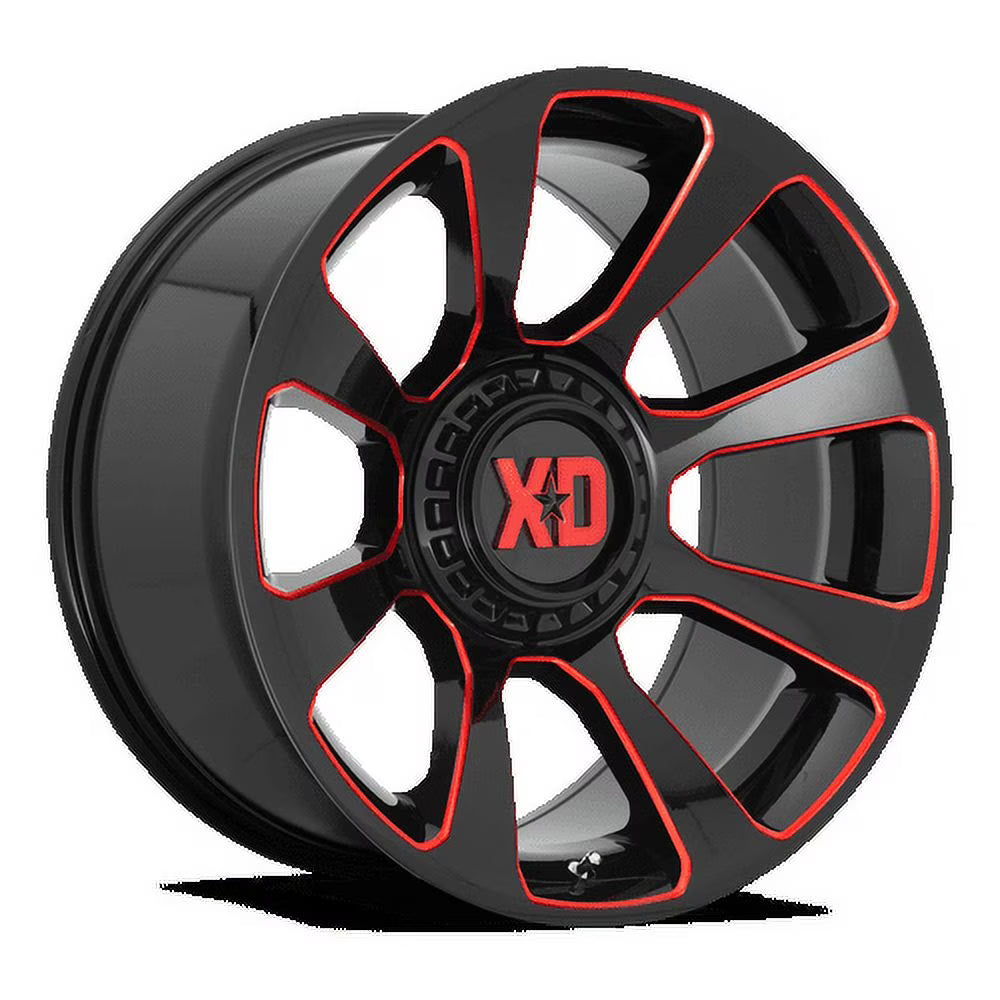 XD Aluminum Rim XD854 REACTOR 20X9in Gloss Black Milled with Red Tint Finish, XD85429035900