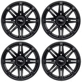 RockTrix RT103 15in Wheels 15x7 4x137, 4+3 Offset, ATV UTV SxS Rims, Compatible with Can Am Commander Max Defender Max Pro Maverick X3 Maverick Trail, 4/137 Matte Black, Set of 4