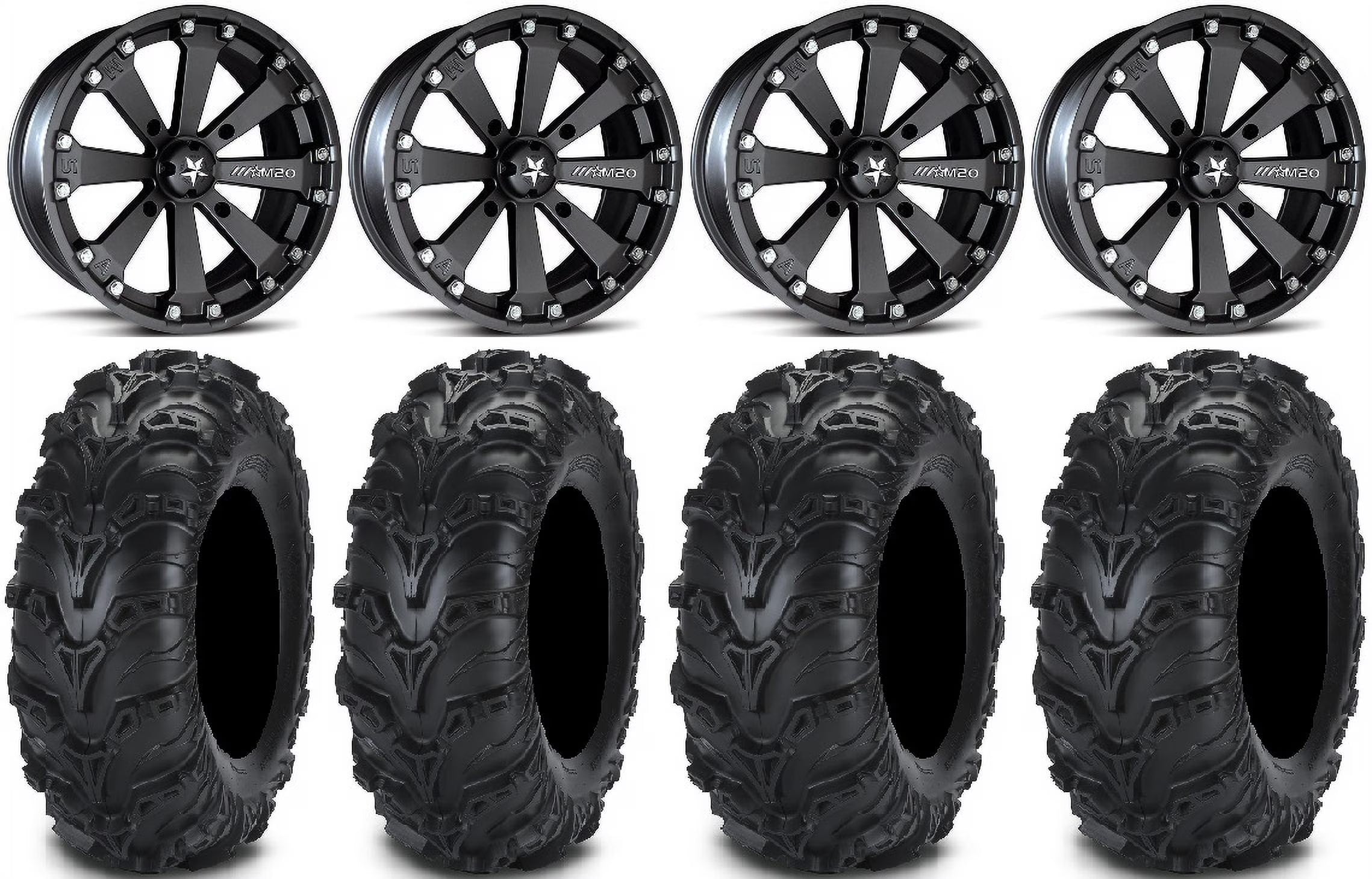 MSA Black Kore 14  UTV Wheels 28  Mud Lite II Tires Polaris RZR XP 1000 / PRO XP / Ranger XP 900/1000