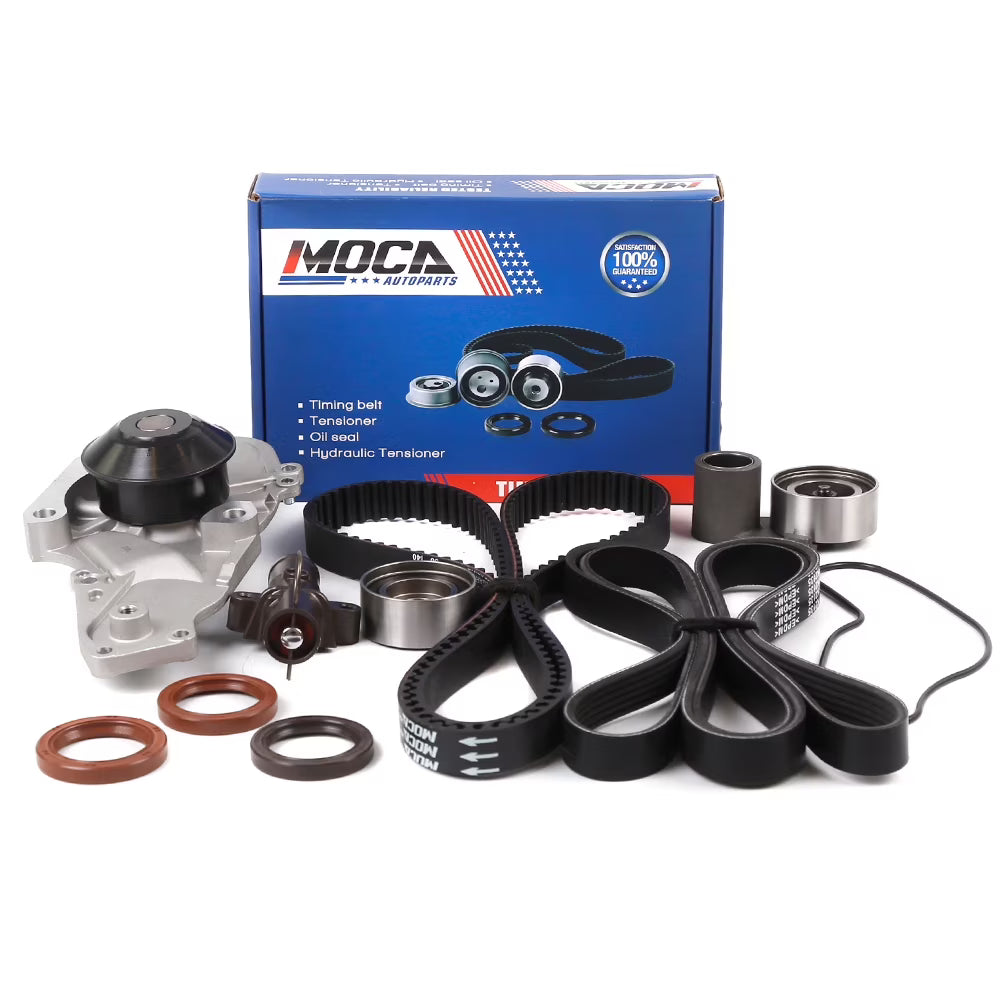 MOCA AUTOPARTS Timing Belt Kit with Water Pump Serpentine Belt Fit for 2007-2014 Accord TL 3.5L & 2005-2017 Honda Odyssey 3.5L & 2006-2007 Saturn Vue 3.5L