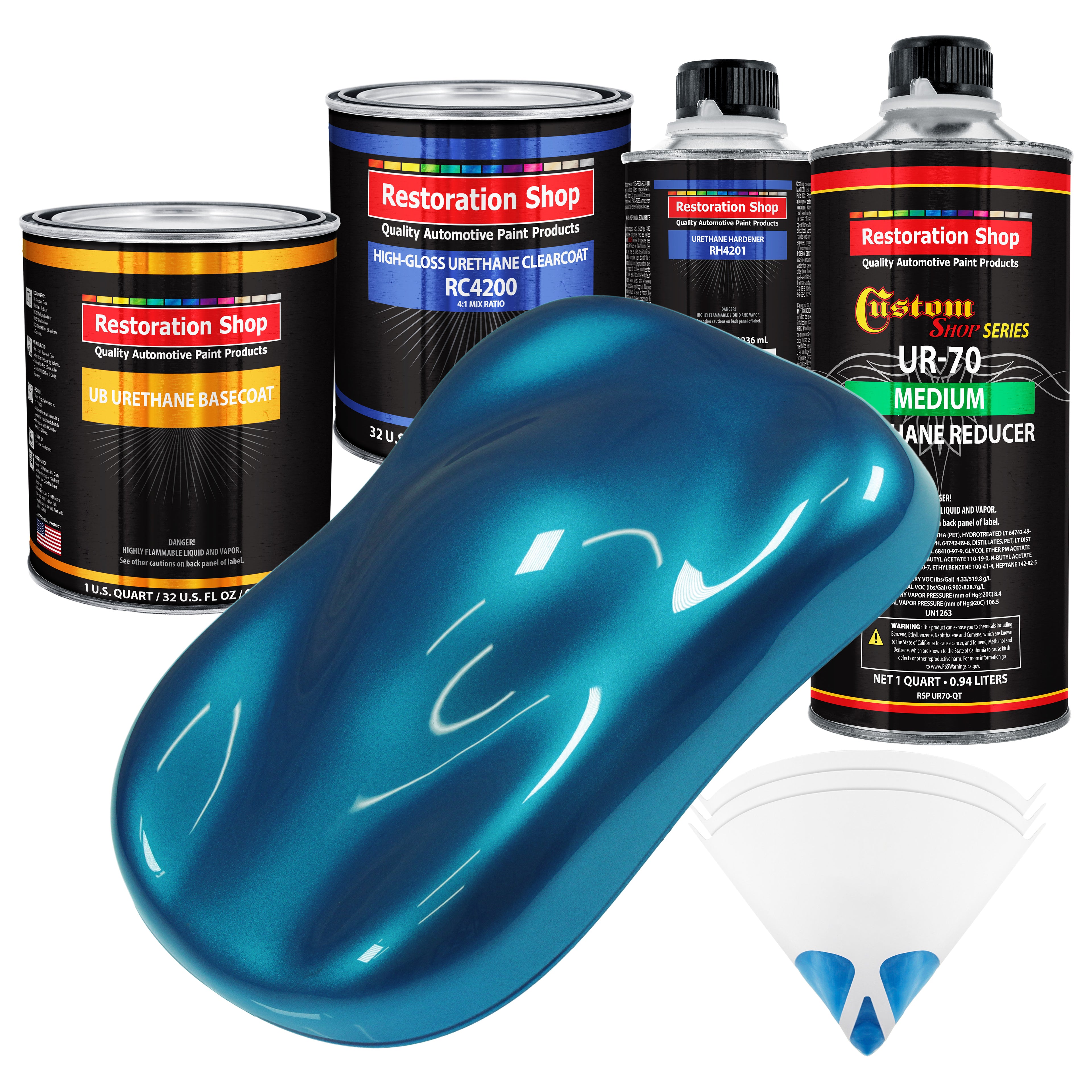 Cobra Blue Metallic Quart URETHANE BASECOAT CLEARCOAT Car Auto Body Paint Kit