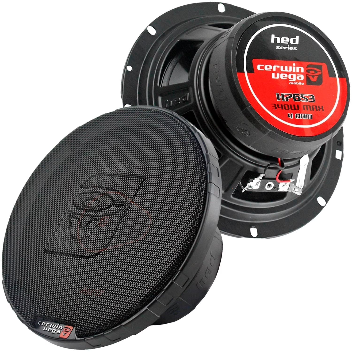 Cerwin-Vega Mobile H7653 HED Series 3-Way Coaxial Speakers 6.5 , 340 Watts max, BLACK,