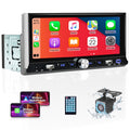 Wireless Single Din Car Stereo, 6.9  Touchscreen Car Audio Receiver, Apple Carplay & Android Auto, Bluetooth, Type-C/USB Fast Charging, Rear Camera