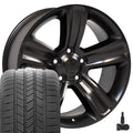 OE Wheels 22 inch Chrome 5668 Rims, Goodyear Tires, TPMS & Lugs Set Fit Specific GM Trucks