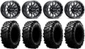 Raceline Trophy 15x6 Wheels Black 32  Carnivore Tires Can-Am Commander Maverick Renegade Outlander Defender