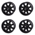 (4 Pack) 4/110 Tusk Cascade Wheel 12x7 5.0 + 2.0 Matte Black For HONDA TRX 500 4x4 FOREMAN ES 2005-2009,2011-2019