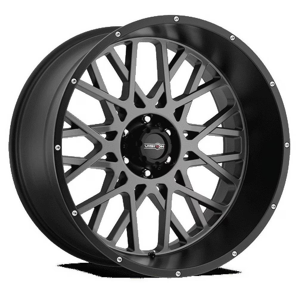 24  Vision 412 Rocker Anthracite Satin Black Lip Wheel 24x12 8x170 Rim -51mm