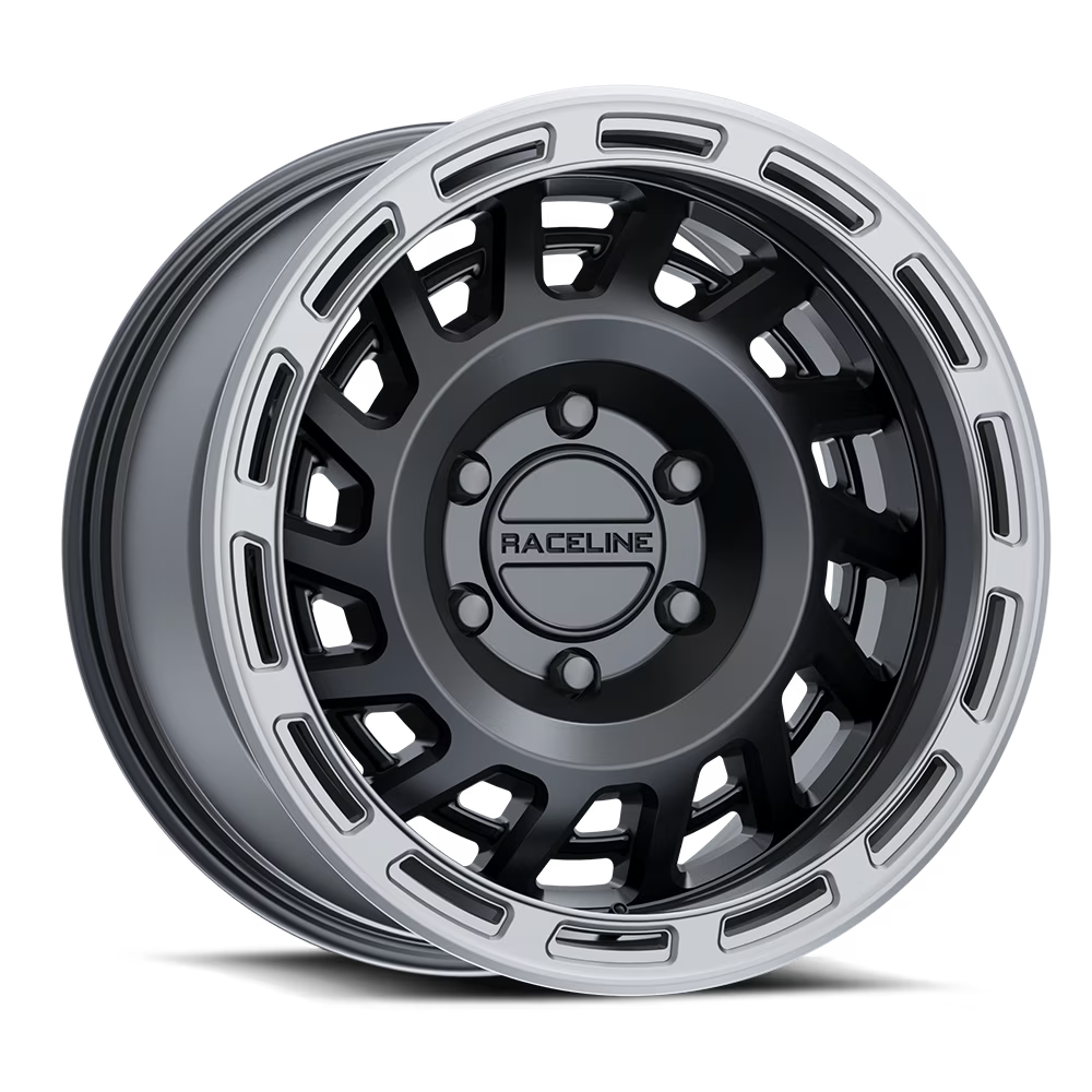 Raceline 957BS-HALO 18  Cast Aluminum Wheel, HALO SATIN BLACK W/ SILVER RING 18X9 6X135 +18mm
