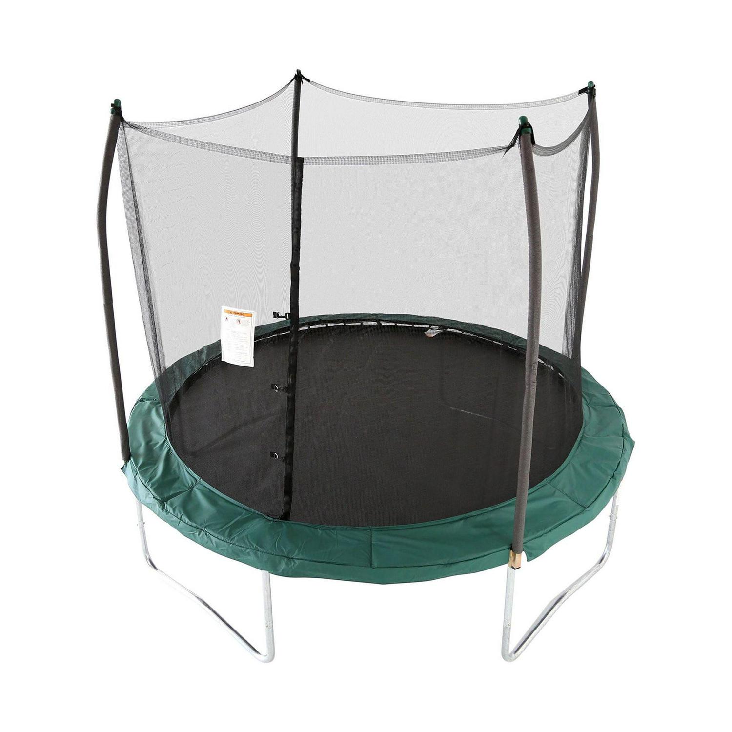 Skywalker Trampolines 10-Ft Round Outdoor Trampoline with Enclosure. Green